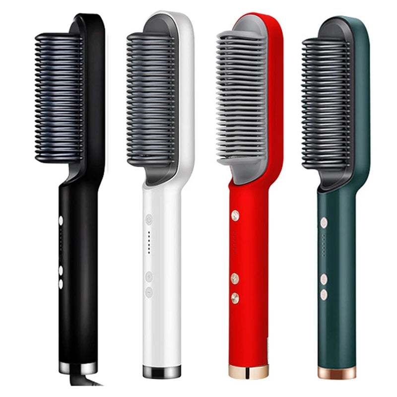 Fast Heating Ionic Hair Styler Comb/Brush Curler/Straightener