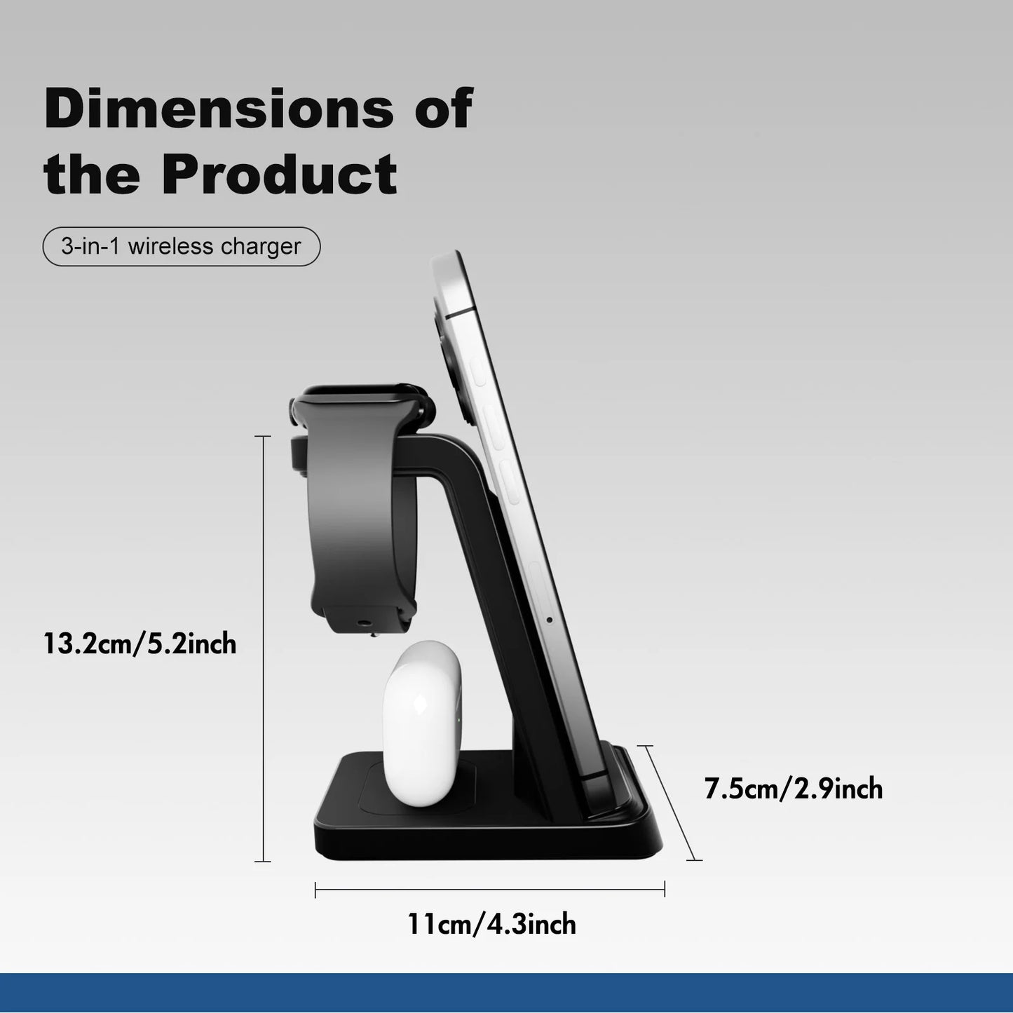 3-in-1 phone, watch, earpods Charging Station