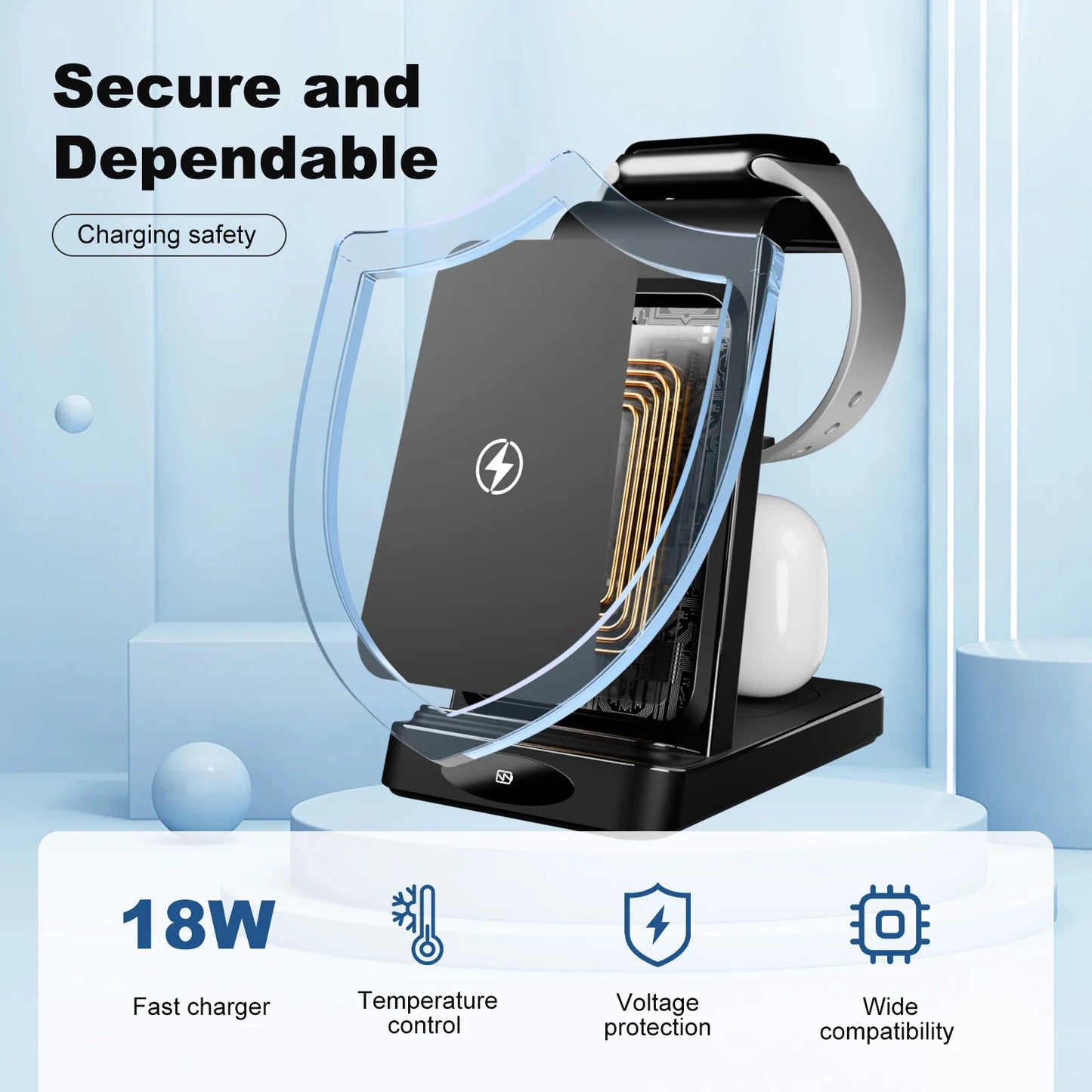 3-in-1 phone, watch, earpods Charging Station